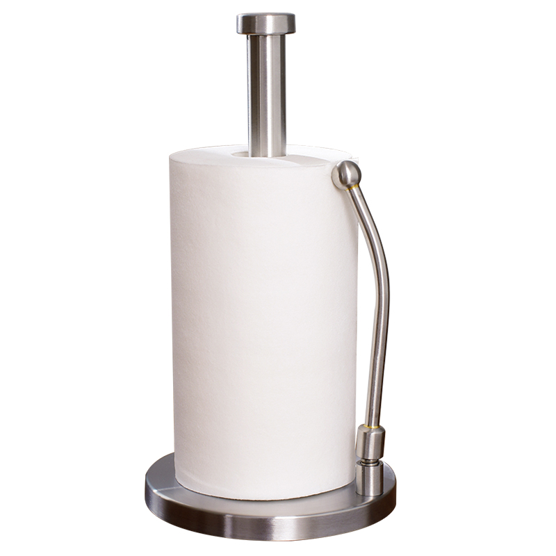 欧润哲 纸巾架 不锈钢加粗双杆纸巾架 免打孔卷纸架立式纸巾座创意家用餐厅简约用纸架家庭纸巾盒高清大图