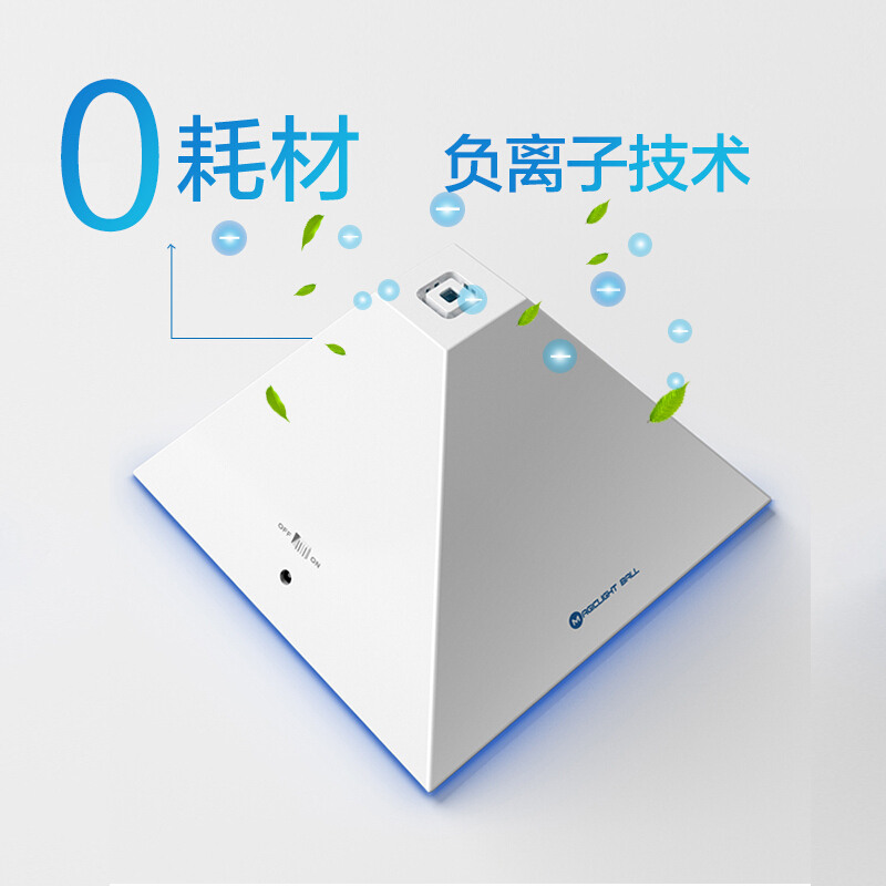 魔光球金字塔无耗材静音迷你桌面空气净化器家用办公去除甲醛烟尘pm2.5负离子光触媒发生器 白色Pyramid