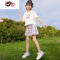 绿彩虹光女童连衣裙夏装洋气儿童水手服公主裙子夏季jk制服套装学院风