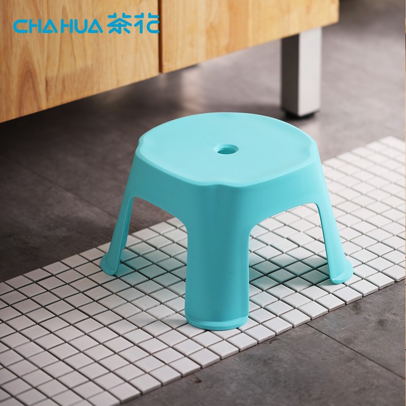 茶花(CHAHUA)小板凳塑料凳矮凳小凳子浴室洗衣凳家用换鞋凳格林方凳-粉色(111001) 111001高清大图