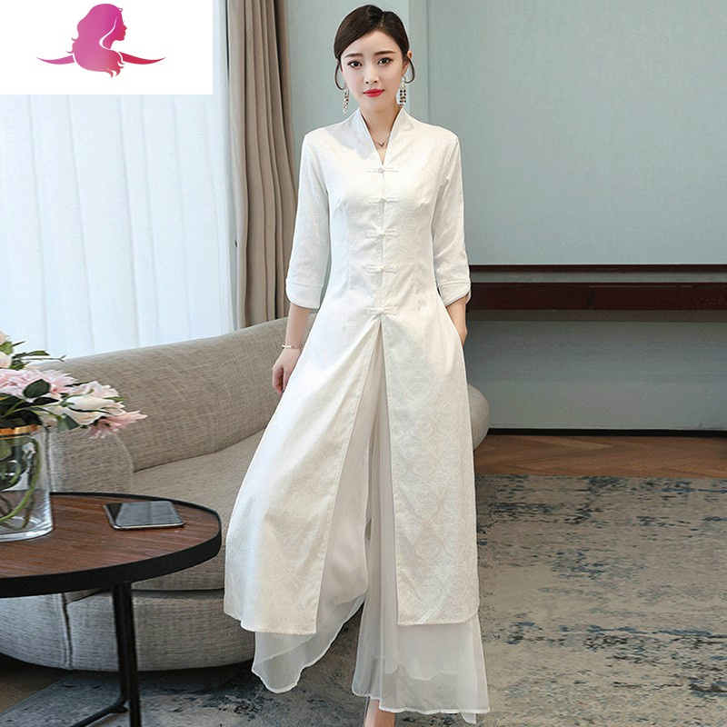 艳如飞茶服女春夏禅意女装复古禅服中国风汉服改良旗袍上衣中式唐装