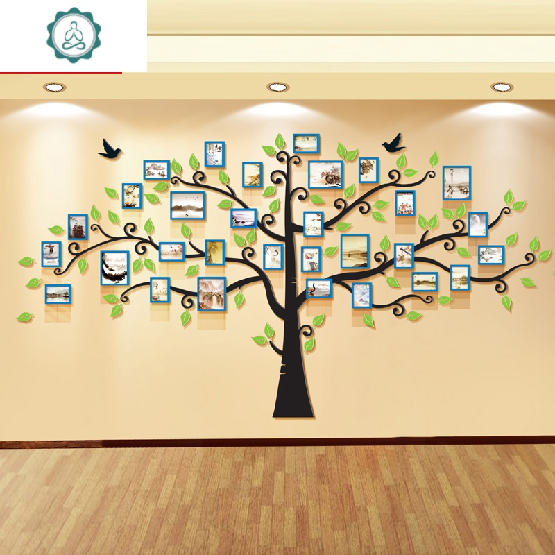 3d亚克力墙贴树企业创意文化墙照片墙装饰相框挂墙相片墙简约现代封后