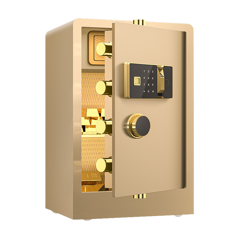 臻远ZY-NW-BXGS-42全钢实心保险柜办公防盗保险箱 高70cm金色指纹款高清大图