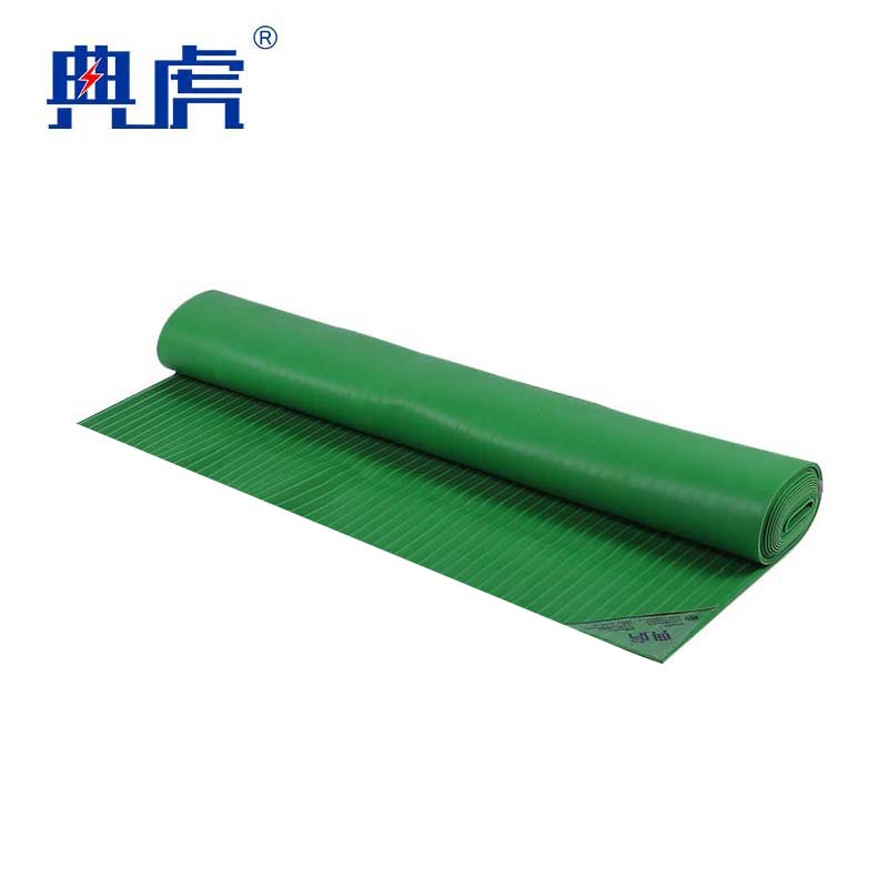典虎 绝缘胶垫 绿色条纹 35kv 10米*1米*10mm 卷高清大图
