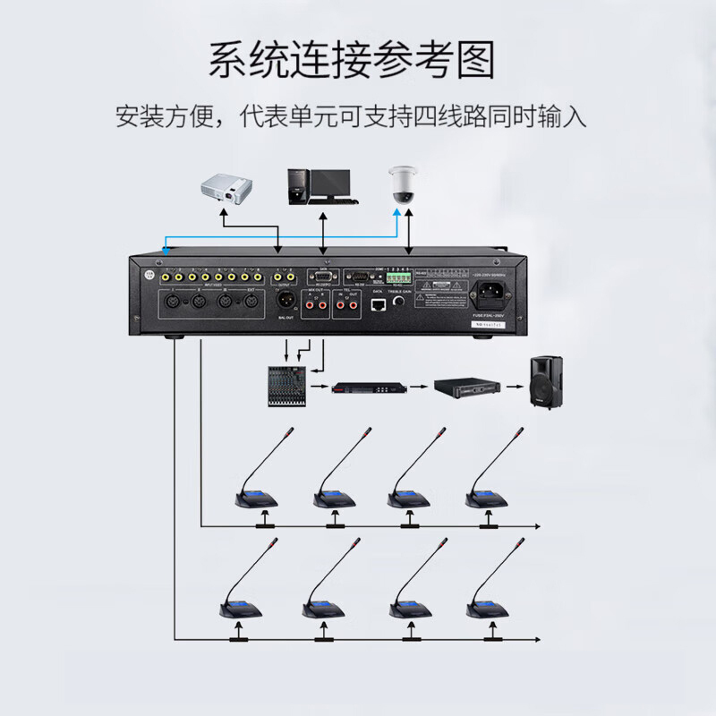 TP-LINK DG-S100 桌面式手拉手会议系统 有线手拉手会议系统 控制代表单元 主机(台)