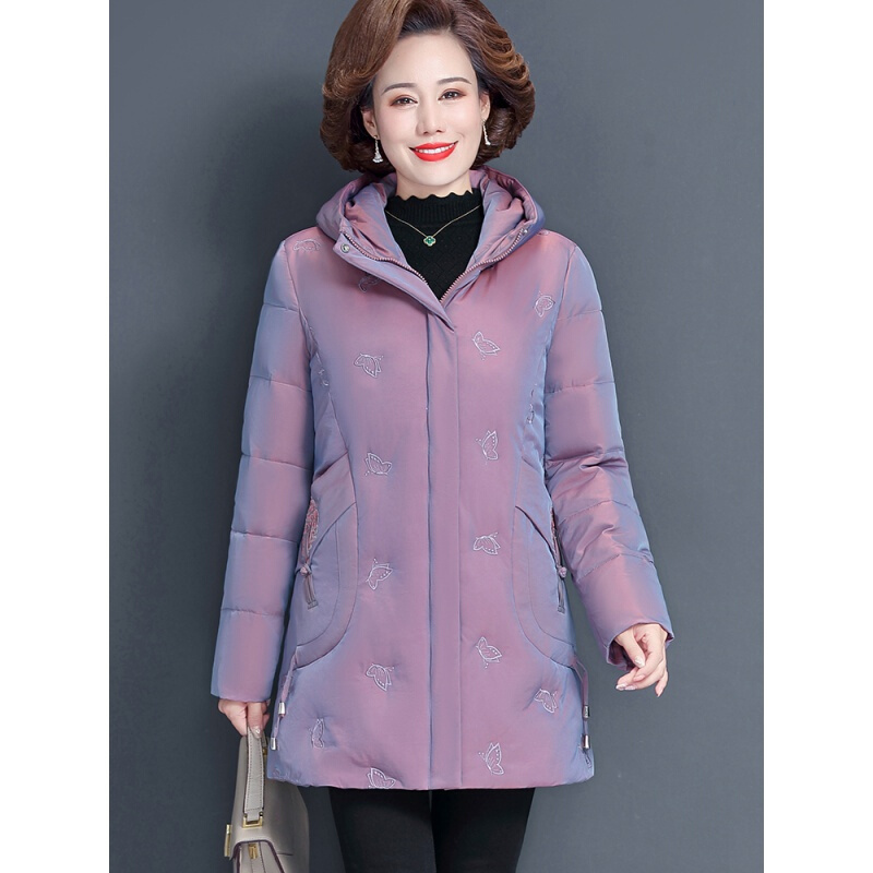 岁妈妈婆婆穿的羽绒服妈妈装冬装外套2021新款中年女士秋冬季中老年人