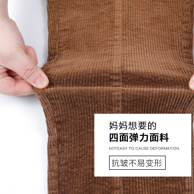 迪鲁奥(DILUAO)妈妈裤子冬春秋款条绒长裤中老年女裤宽松高腰灯芯绒女裤中年女裤