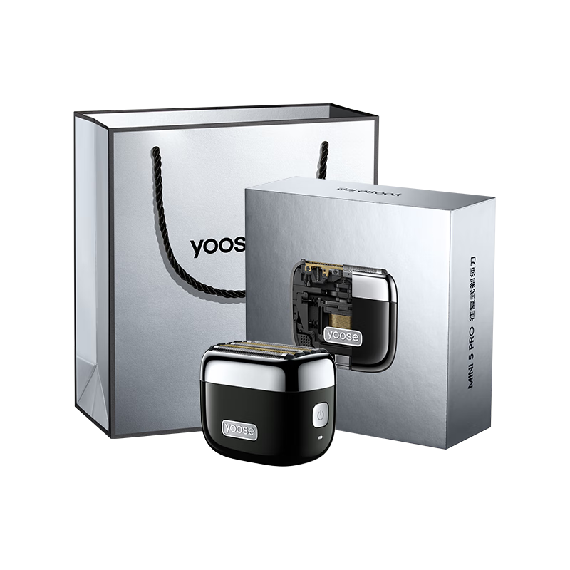 有色(yoose)剃须刀便携往复式5刀合金电动刮胡刀迷你 男士新年礼物生日送男友老公胡须刀 MINI 5 PRO 暗夜黑