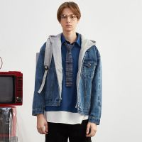 1折价69.9唐狮牛仔外套男可拆帽牛仔服青牛仔夹克