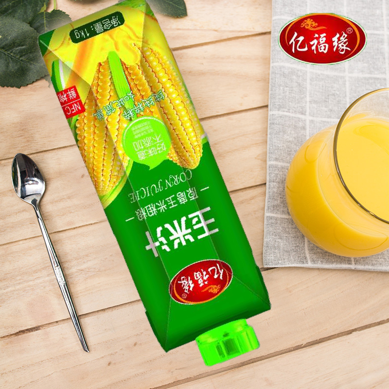 亿福缘玉米汁果汁瓶装整箱饮料纯物理保鲜聚餐烧烤酒宴1kg*6瓶