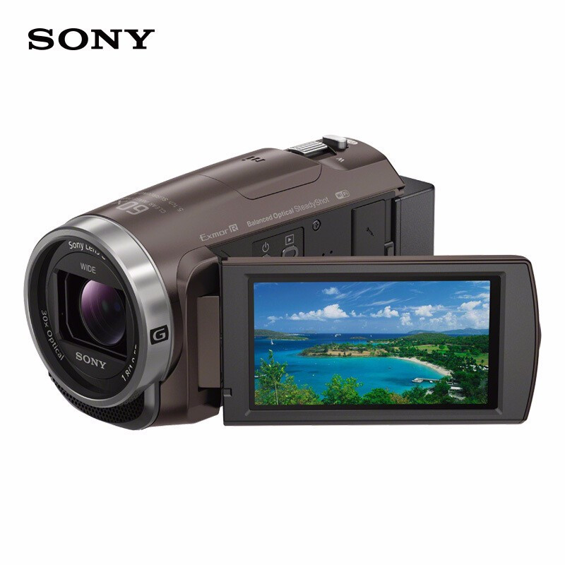 索尼HDR-CX680 高清数码摄像机 5轴防抖 30倍光学变焦 家用 会议录制/棕色色