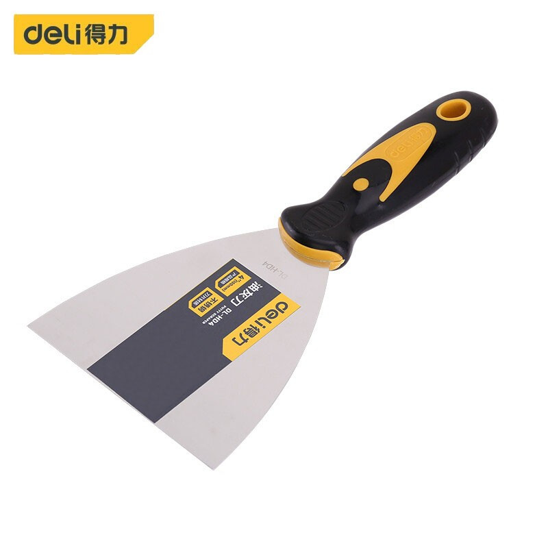 得力(deli)DL-HD4不锈钢油灰刀 清洁刮刀铲刀抹灰腻子刀 4英寸 2把装 1件
