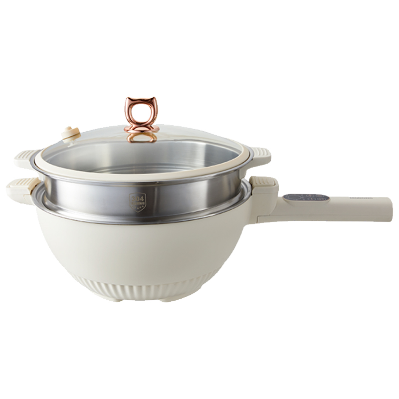 摩动电炒锅6L上蒸下煮耐高温抗腐蚀不锈钢蒸笼MD-WYCG03L-G