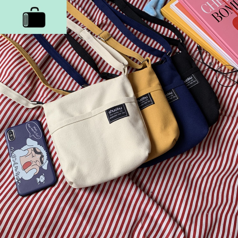 斜挎包女新款小包包可爱少女帆布学生日系文艺韩国ins单肩小方包new