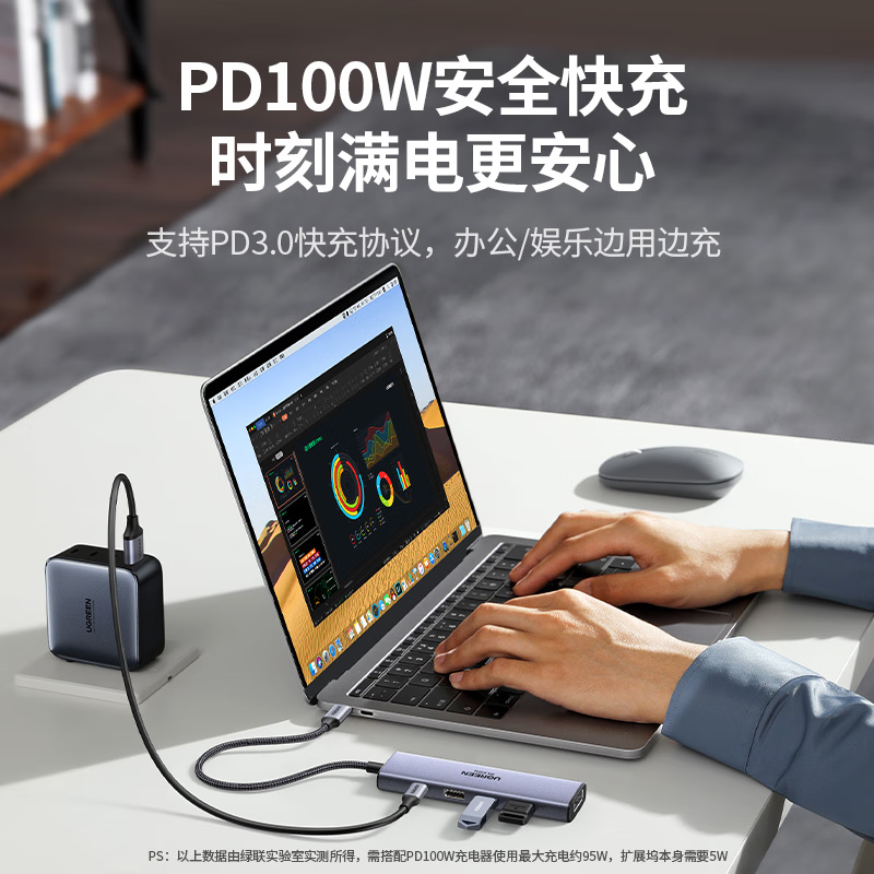 绿联(UGREEN)Type-C转DP1.4接口扩展坞8K60Hz转接头240Hz高刷电竞桌搭HDMI适用苹果拓展坞4K高清大图
