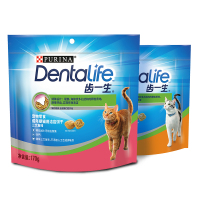 冠能普瑞纳dentalife齿一生猫饼干成猫零食鸡肉味磨牙棒洁齿预防口臭牙结石猫饼干 非冻干猫粮 （加量款170g）鸡肉味