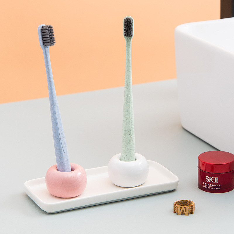 日韩陶瓷卫全行长方形托盘牙刷托盘陶瓷盘子 16*7.5cm 白色 10个起订高清大图