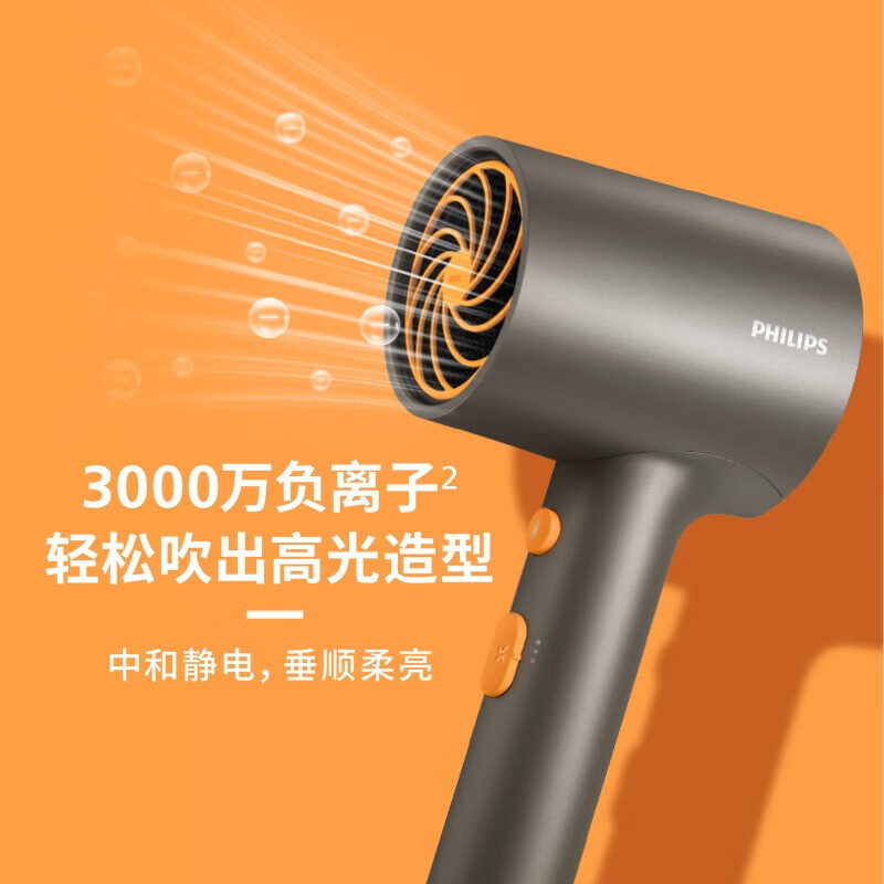 飞利浦(PHILIPS)吹风机家用大功率电吹风负离子护发时尚小巧出差便携款生日礼物送女友情侣 纪念日礼物BHD321高清大图