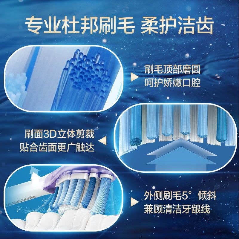 飞利浦(PHILIPS)电动牙刷刷头 智臻护龈洁净亮白 3支组合装 HX9073/67 白色 适配钻石7系、9系图片