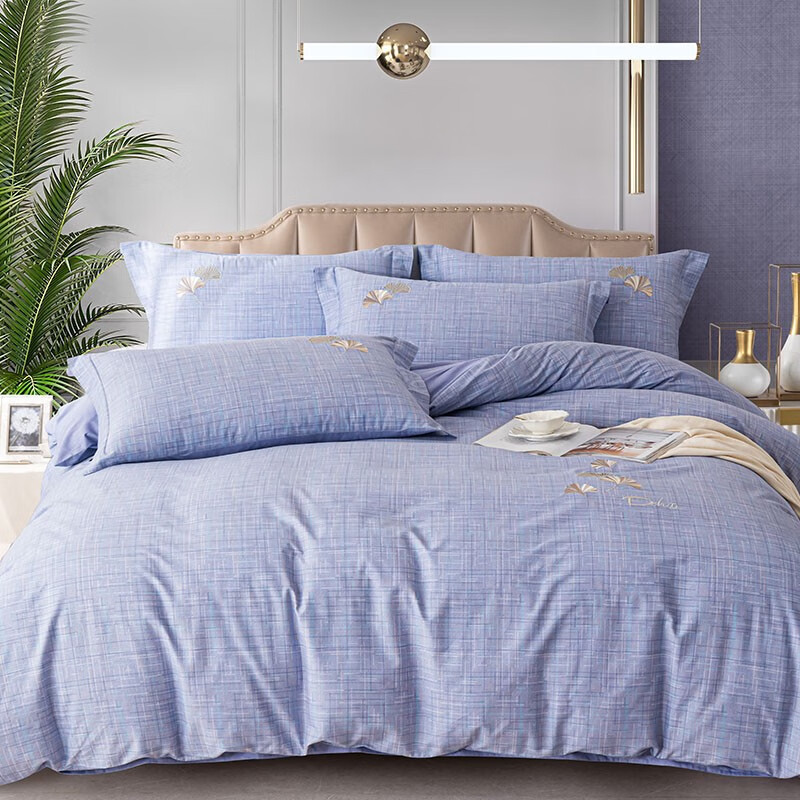 多喜爱(Dohia)全棉简约四件套 伴夏微光203*229cm 适用1.5/1.8米 宽床
