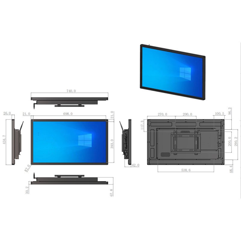 和掌厅CT-BG55 55英寸电子白板 横竖屏壁挂数字标牌广告机高清大图