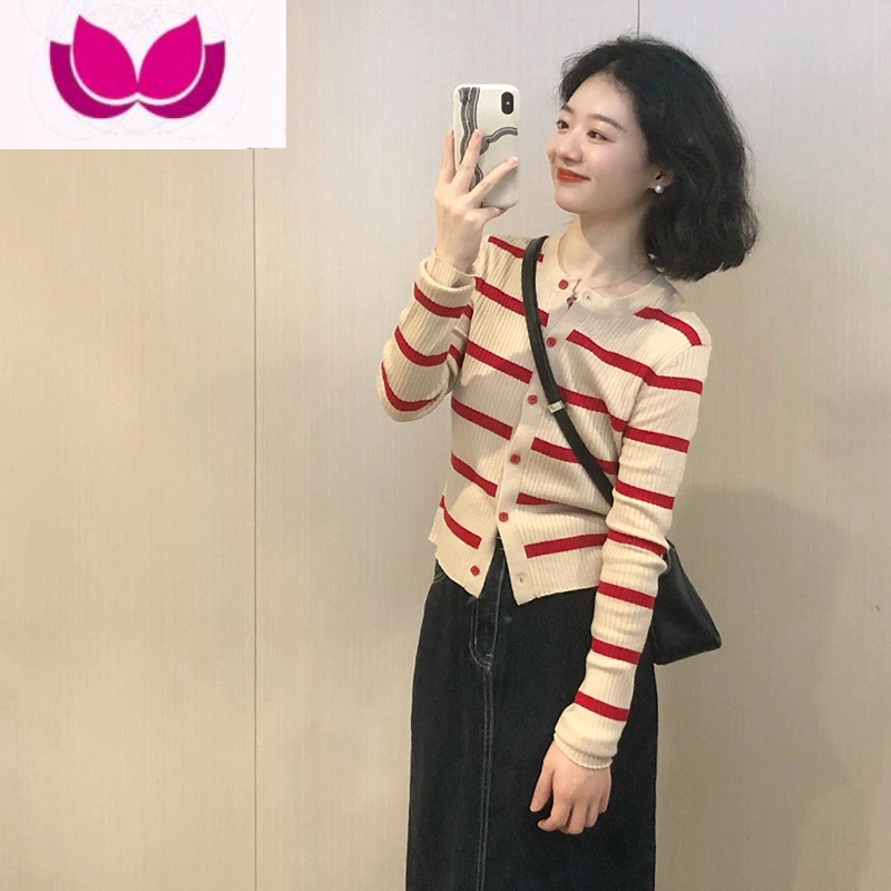 七斓2023年早春装新款女装盐系穿搭轻熟小香风套装针织开衫吊带套高清大图