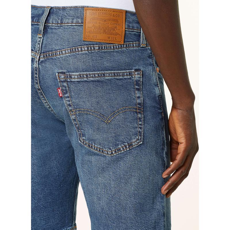 Levi’s男士修身短裤窄版牛仔短裤五口袋拉链设计做旧效果柔软舒适
