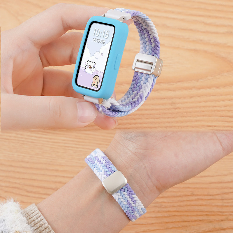适用小天才电话手表表带Z10/Z9可爱挂脖Z11新款Z8Z7S保护套3139B 浅紫蓝 r7
