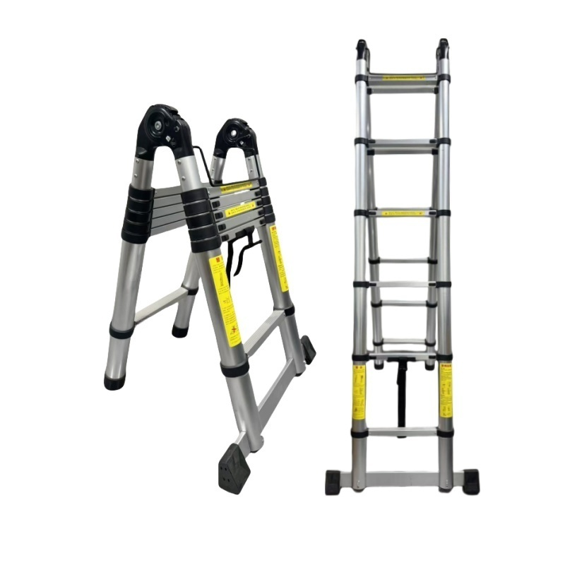 亭松 铝合金伸缩梯竹节人字梯 2.1+2.1米 个高清大图
