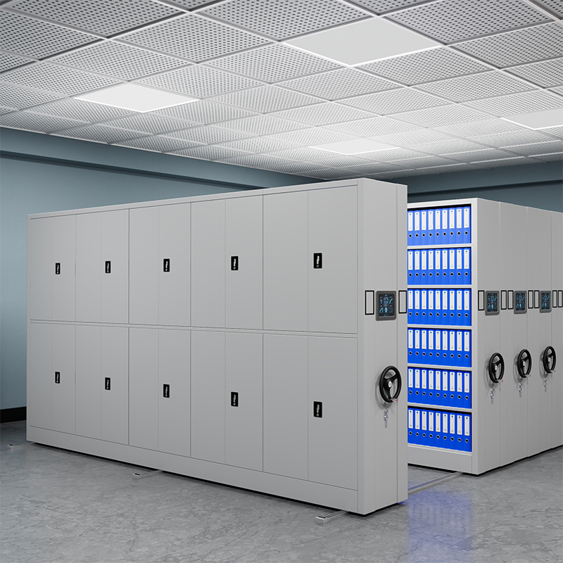 臻远 ZY-MJJA-19 智能密集架移动式档案柜钢制轨道智能密集柜 通双节 一列五组高清大图