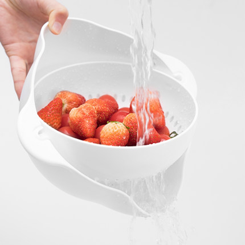 名创优品(miniso)塑料双层 洗菜篮 洗菜漏水篮子厨房沥水篮洗菜盆滤水篮水果篮居家送爱人礼品其它