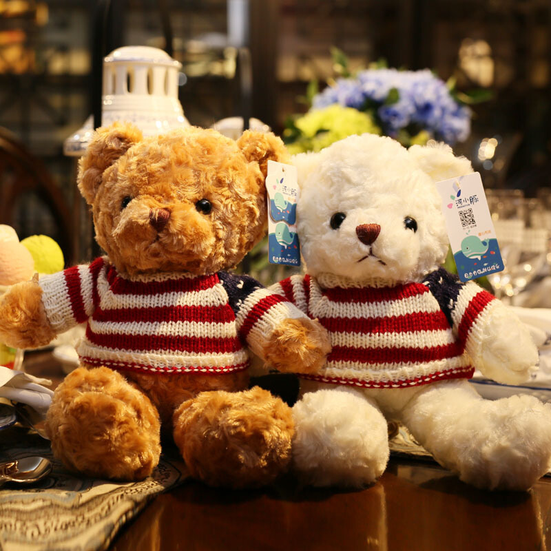 泰迪熊毛绒玩具小熊公仔抱抱熊布娃娃毛衣泰迪熊公仔生日女生 (咖色)