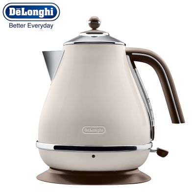 德龙（DeLonghi）电水壶KBO2001奶油白 304不锈钢1.7升大容量自动断电过滤网 电热水壶烧水壶