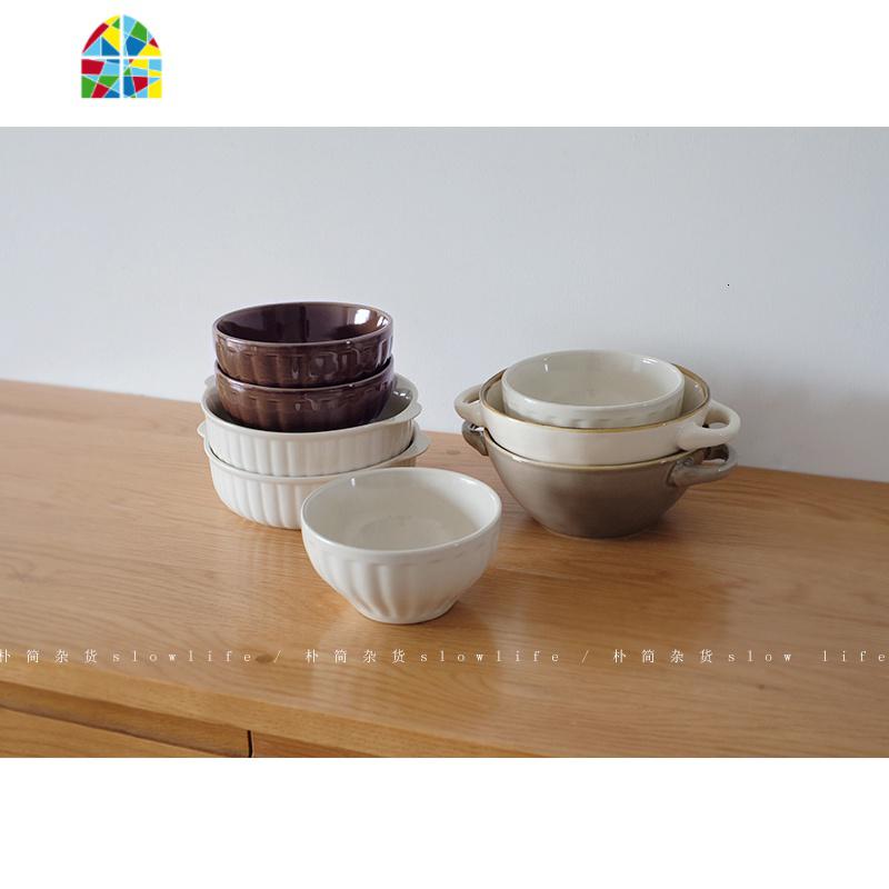 朴简 日式陶瓷双耳南瓜碗 家用米饭碗汤碗ins沙拉碗 8213 FENGHOU 双耳南瓜扁碗-瑕ci高清大图