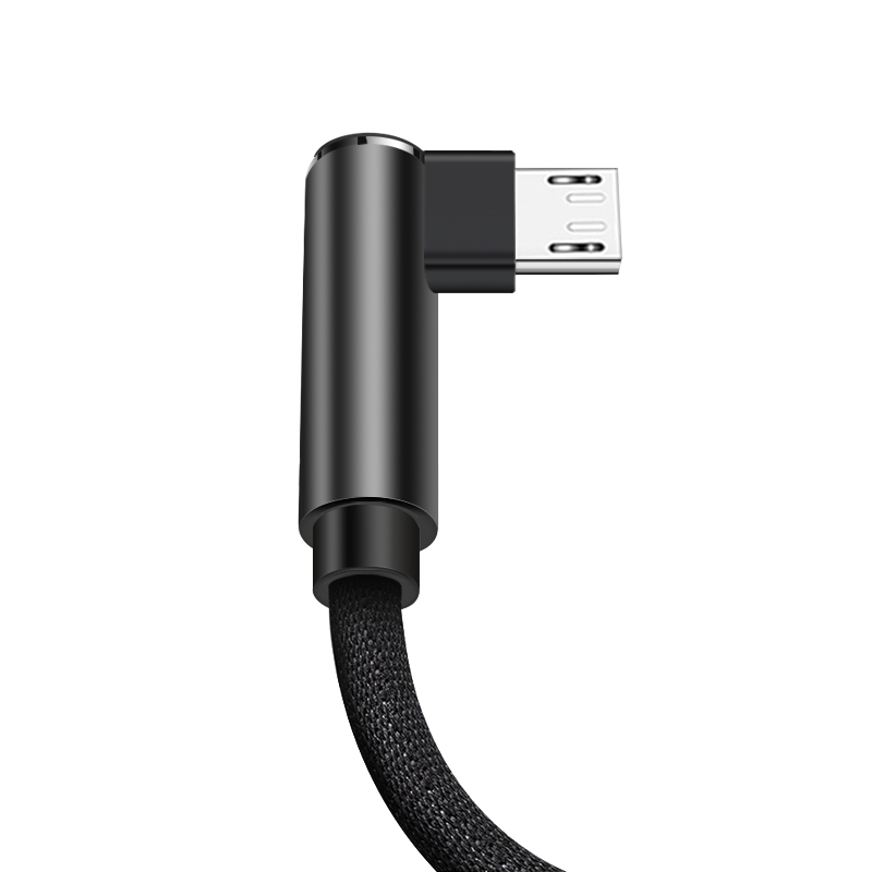 纽曼(Newmine)MicroUSB 安卓数据线 电源线 双弯头游戏L型快充充电线 黑华为/小米/三星/魅族等安卓手机