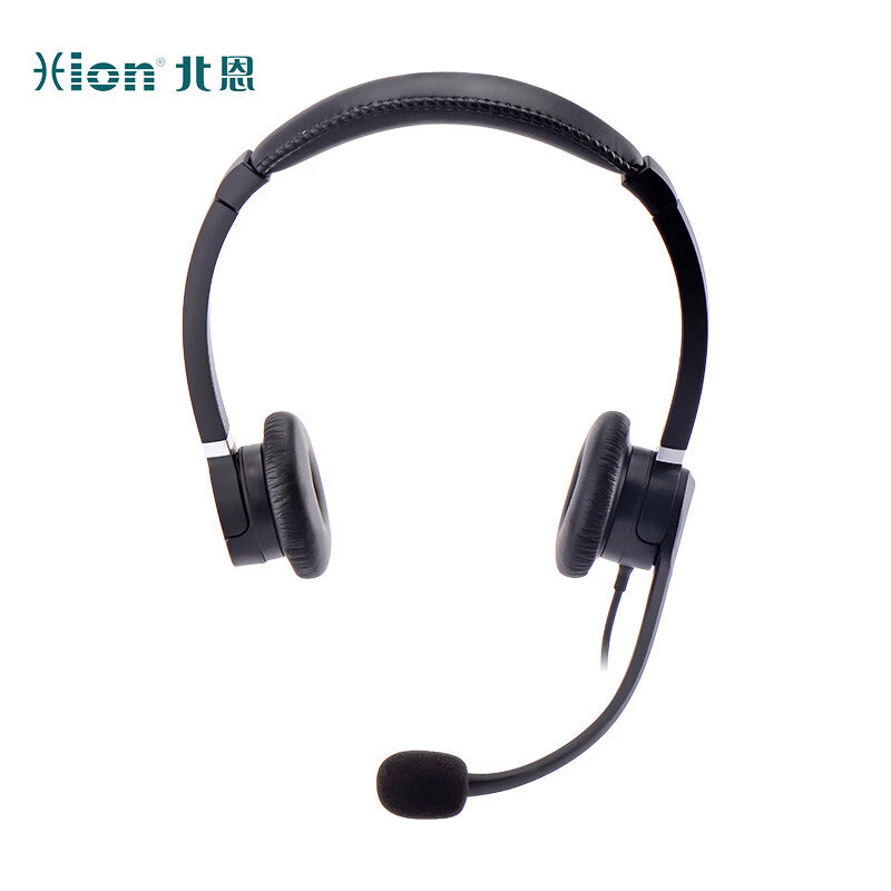 北恩(HION) FOR900D+B4 头戴式双耳话务耳机/企业办公耳机/降噪坐席双耳耳麦-水晶头(B4)高清大图