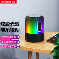 纽曼(Newmine)BS01黑色蓝牙音箱家用桌面户外便携式迷你重低音炮全屏炫彩发光无线小钢炮电脑台式机笔记本游戏音响