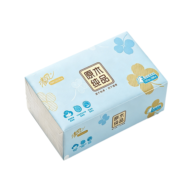 清风 AR33MGW 幸运草系列 3层110抽/包 3包/提 抽取式面巾纸(计价单位:提)高清大图