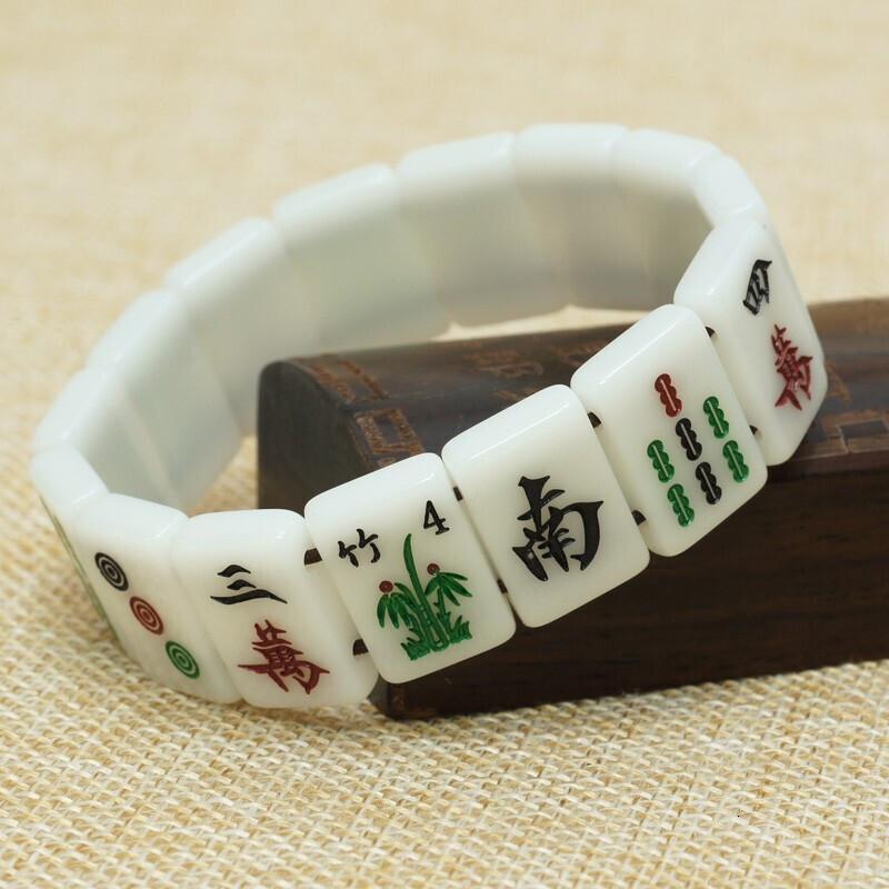物有物语 麻将手链 麻将手串手饰白色手搓情侣创意手链项链18/25mm