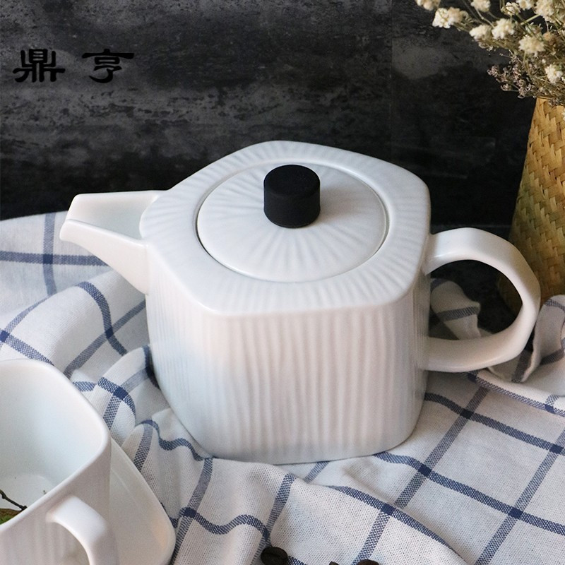 鼎亨欧式创意陶瓷茶壶异形哑光茶具下午茶杯碟套装冷水壶果汁花茶