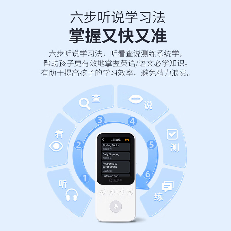 阿尔法蛋AI听说宝D1 听力宝复读机英语听力随身听磨耳朵 同步新教材便携式学习机英语学习考研神器