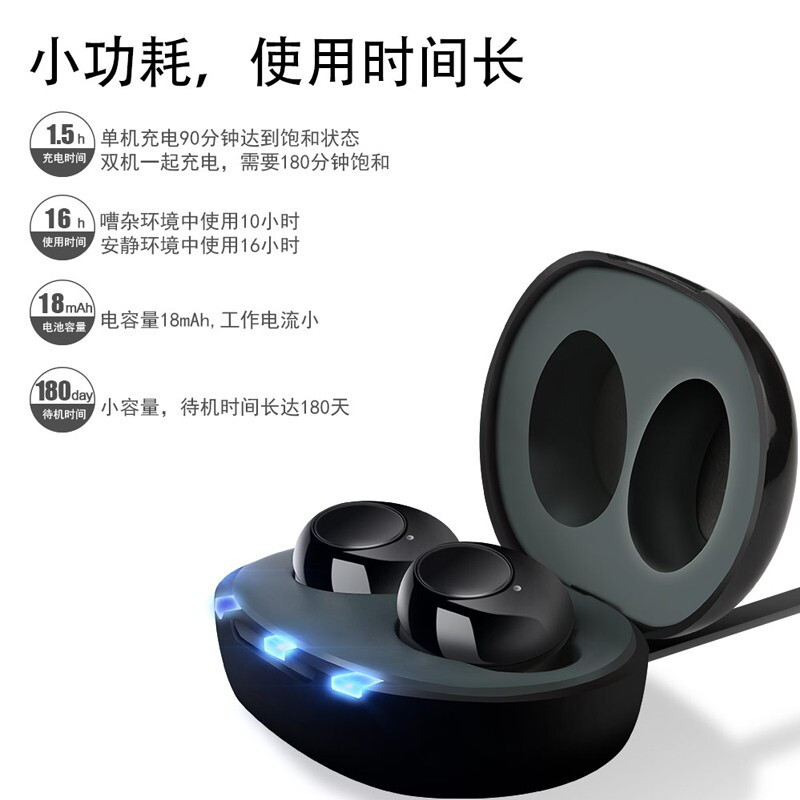 左点助听器老人耳聋耳背中老年人专用年轻人声音放大器无线隐形可充电式2只装
