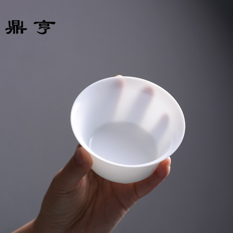 鼎亨玉瓷盖碗全手作茶具陶瓷功夫白瓷泡茶三才碗景德镇茶泡碗