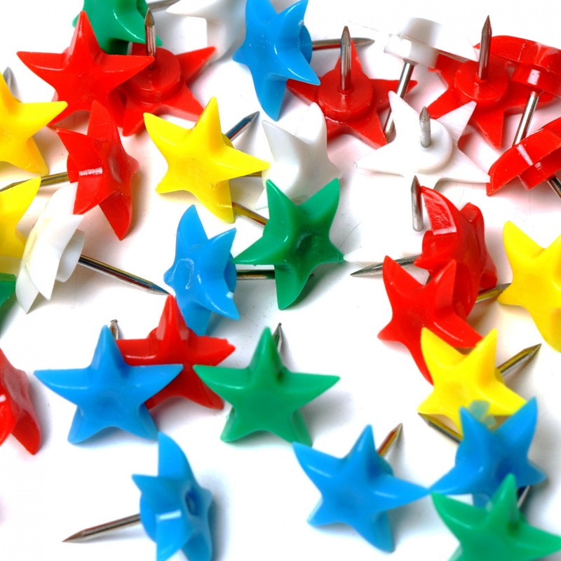 金约120个 彩色图钉幼儿园创意图钉按钉大头钉工字钉圆头小图钉装饰钉