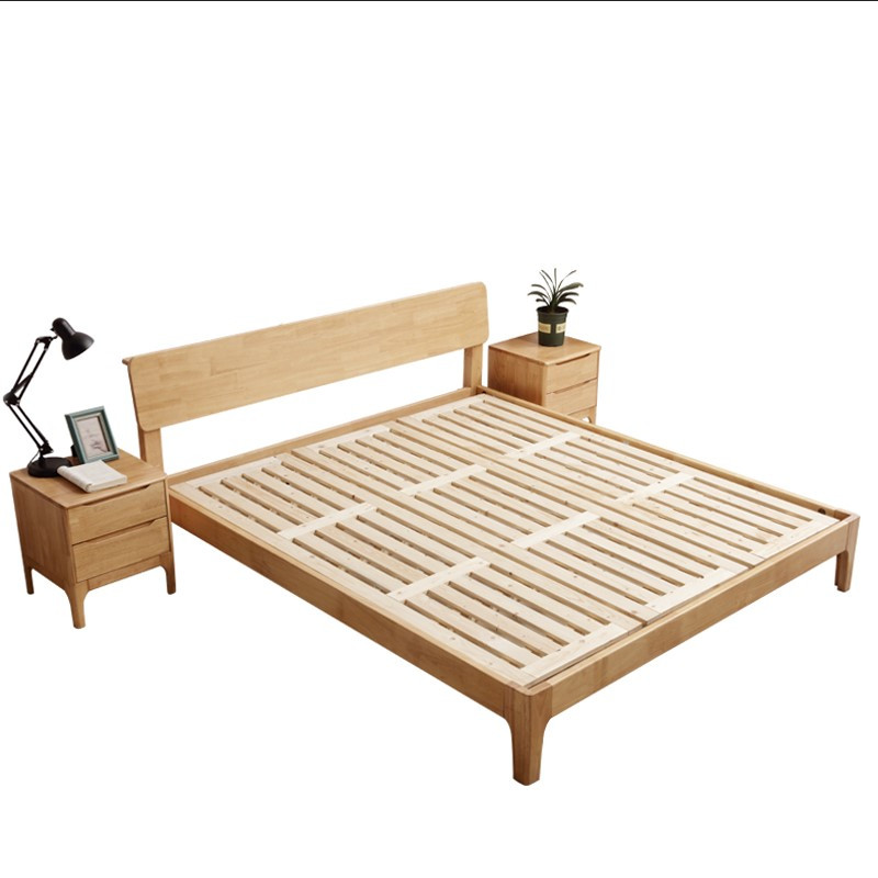 青木川简约现代北欧实木床18米双人床15米单人床气压箱体收纳储物床架