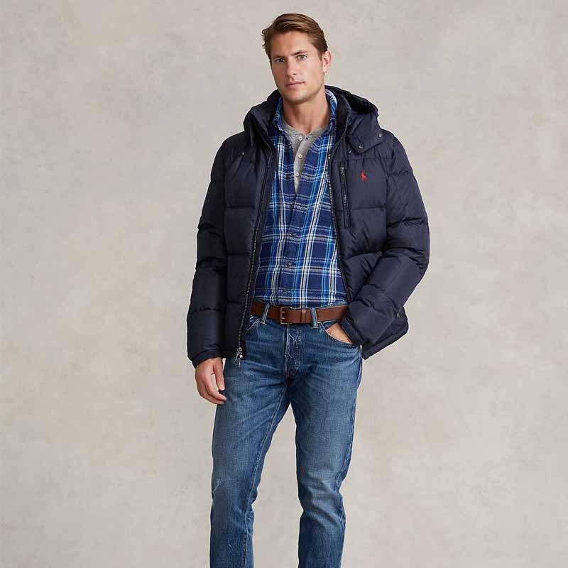 拉夫劳伦ralphlauren男士羽绒服轻质舒适防水防风冬季保暖男士羽绒服