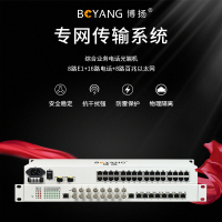 博扬 综合业务电话光端机 8路E1+16路电话+8路百兆以太网物理隔离 单纤1对价BY-8E1-16P8FV-60km
