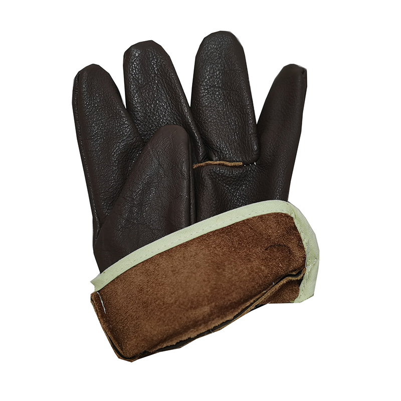 短皮手套棕皮