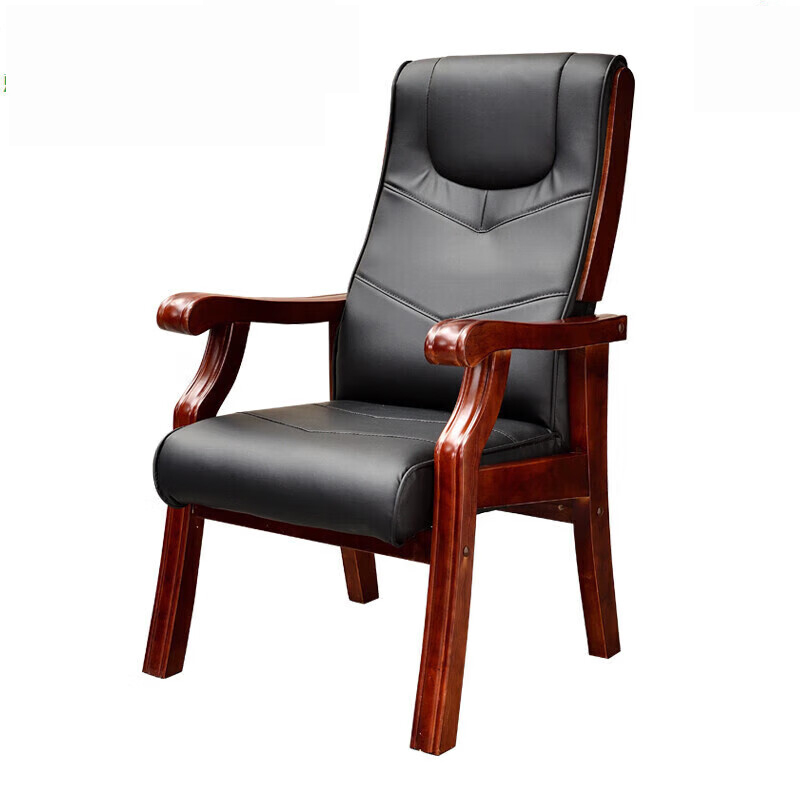 京中柜实木会议椅办公椅子会议室带扶手四脚木椅电脑椅曲木