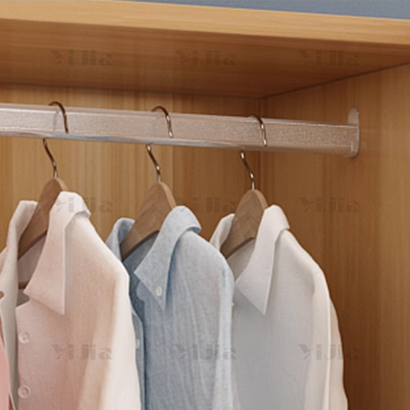 翌嘉 简约木质衣柜衣服收纳柜 浅胡桃色双门800*500*1800mm